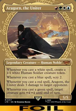 Aragorn, the Uniter ** FOIL SHOWCASE ** #317 - Lord of the Rings - NM MTG - Image 1