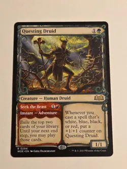 Questing Druid (Showcase) X1 WOE MTG Wilds of Eldraine - Image 1