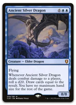 Ancient Silver Dragon #56 (NM) Baldur's Gate CLB Magic MTG - Image 1
