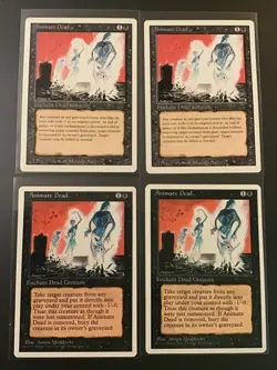 MTG Animate Dead playset (x4) 2 Revised (3rd edition) and 2 4th edition - Image 1