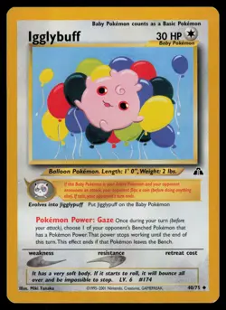 Igglybuff 40/75 Neo Discovery Uncommon Pokemon - Image 1