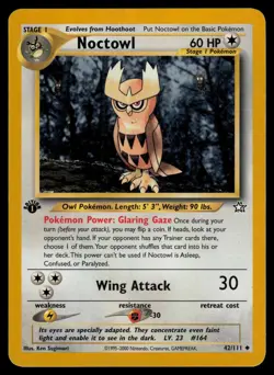 Noctowl 42/111 Neo Genesis Uncommon 1st Edition Pokemon - Image 1