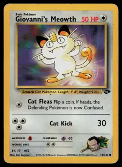 Giovanni's Meowth 74/132 Gym Challenge Common Pokemon - Image 1