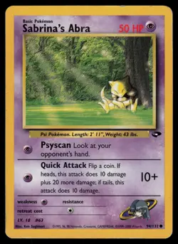 Sabrina's Abra 94/132 Gym Challenge Common Pokemon - Image 1