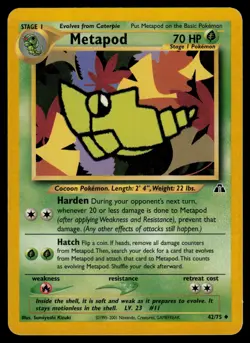 Metapod 42/75 Neo Discovery Uncommon Pokemon - Image 1