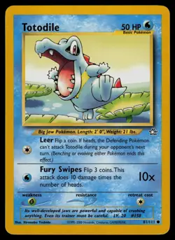 Totodile 81/111 Neo Genesis Common Pokemon - Image 1