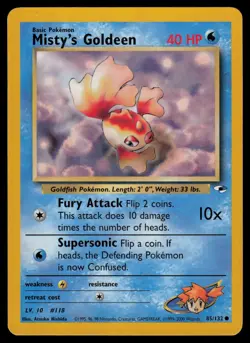 Misty's Goldeen 85/132 Gym Heroes Common Pokemon - Image 1