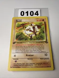 Menki 1. Edition 55/64 Dschungel deutsch Pokemon Karten NM-EX - Image 1