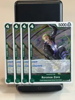 One Piece TCG Foil Playset - Roronoa Zoro OP13-037 x4 - Carrying On His Will - Image 1