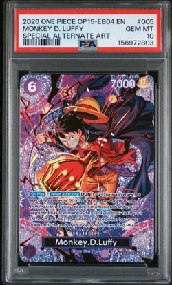 2026 One Piece Adventure on Kami's Island Monkey.D.Luffy Alt Art ST26-005 PSA 10 - Image 1