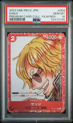 2023 ONE PIECE JPN PREMIUM CARD COLL -ONE PIECE FILM RED- #004 SANJI PSA 10 - Image 1