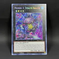 Yugioh Number 4: Stealth Kragen BROL-EN030 1st Edition LP Secret Rare - Image 1