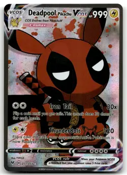 Deadpool Pikachu VCOS Pokemon Card Holo Cosplay ART - Image 1