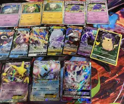 Pokemon Card Lot DMG - LP Cosmos V Pikachu EX GX Radiant Sylveon + - Image 2