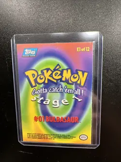 #01 BULBASAUR Stage 1 POKEMON E1 of 12 1999 Trading Card TOPPS Blue Logo - Image 2
