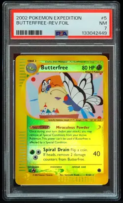 2002 Butterfree Rev-Holo #5/165 Expedition PSA 7 Pokemon Card - Image 1
