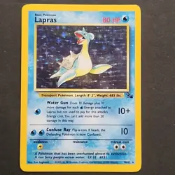 Lapras Holo Rare 10/62 Fossil Pokemon Card Unlimited LP - Image 1