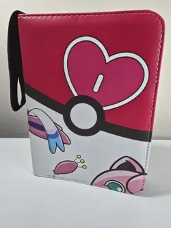 Pokemon TCG Pink White Sylveon Zip Up 55 pages Holds 440 Card Binder TCGAMES - Image 1