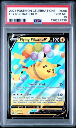 Pokemon TCG Flying Pikachu v Holo Card PSA 10 006/025 Celebrations - Image 1