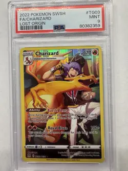 Pokemon Charizard Full Art Lost Origin TG03/TG30 Card PSA 9 Mint - Image 1