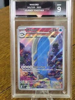 Wailord 162/159 Illustration Rare Pokemon card from the Journey Together Mint 9 - Image 3