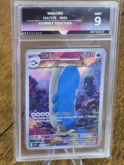 Wailord 162/159 Illustration Rare Pokemon card from the Journey Together Mint 9 - Image 4