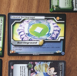 DBZ DRAGON BALL Z SPECIAL PROMO CARD # P1 CELESTRIAL BATTLEGROUND ATTACKS + 1 - Image 1