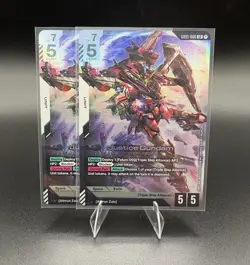 Gundam Card Game Justice Gundam Unit Cards GD01-066 Holo Lot of 2 - Image 1