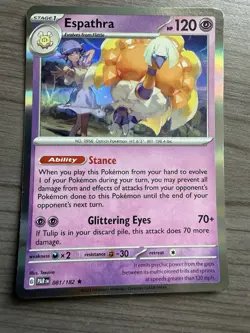 Pokemon TCG Espathra Holo Rare Card Paradox Rift 81/182 LP - Image 1