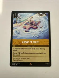 Disney Lorcana TCG Akood Et Emuti Stitch Action Song Card 29/204 Regular - Image 1