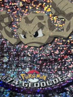 Geodude 2000 Topps Chrome Card SPARKLE CHROME Pokemon TV #74 - Image 3