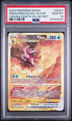 2023 POKEMON SWORD AND SHIELD CROWN ZENITH GG67 PALKIA VSTAR CROWN ZENITH PSA 10 - Image 1
