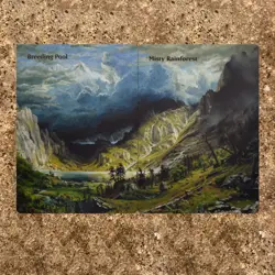 Magic MTG Altered Hand Painted Breeding Pool and Misty Rainforest - Image 1