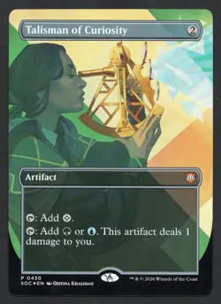 MTG Talisman of Curiosity (Borderless) Commander: Secrets of Strixhaven Foil NM - Image 1