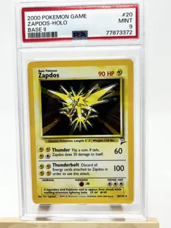 2000 POKEMON BASE SET 2 #20 ZAPDOS-HOLO PSA 9 - Image 1