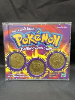 1999 Pokemon Battling Coin Game #25 Pikachu #67 Machoke #126 Magmar - Image 1