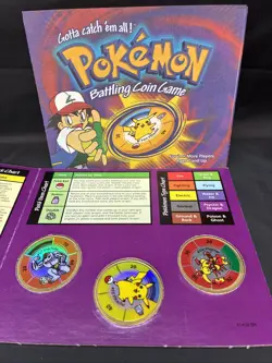 1999 Pokemon Battling Coin Game #25 Pikachu #67 Machoke #126 Magmar - Image 3
