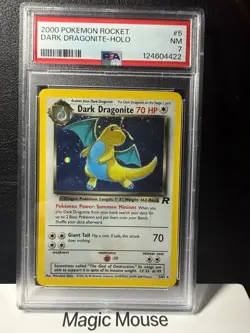 2000 Pokemon Rocket Dark Dragonite Holo #5 PSA 7 NM-MT - Image 1