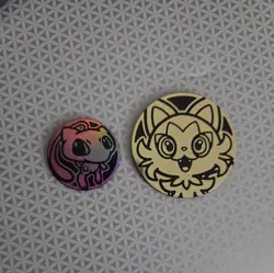 POKEMON TCG Mew card game flipping coin 🩷 🪙 + Sprigatito coin - Image 3