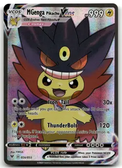 M Gengar Pikachu VCOS 026/055 Pokemon TCG Fan Art Cosplay Textured Near Mint - Image 1