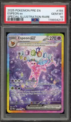 Pokemon Espeon ex Prismatic Evolutions Special Illustration Rare #155 PSA 10 - Image 1