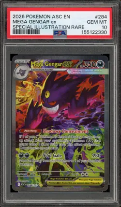 Pokemon Mega Gengar ex Ascended Heroes Special Illustration Rare #284 PSA 10 - Image 1