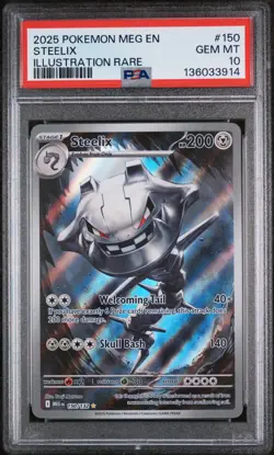 PSA 10 GEM Mint Steelix 150/132 Illustration Rare Full Art - Pokemon ME01 MEG - Image 1