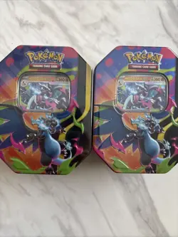 2x Pokemon TCG: Mega Charizard X Ex Tin - Factory Sealed Lot - Image 1