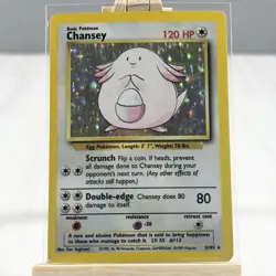 Vintage 1999 Pokemon CHANSEY HOLO Base Set 3/102 Rare Nintendo Gamefreak - Image 1