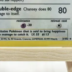 Vintage 1999 Pokemon CHANSEY HOLO Base Set 3/102 Rare Nintendo Gamefreak - Image 3