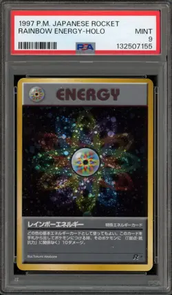 Pokemon Rainbow Energy Team Rocket Japanese Holo Rare PSA 9 Mint - Image 1