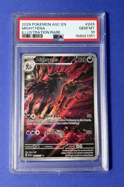 2026 Pokemon ASC EN Mightyena Illustration Rare #243 PSA 10 GEM MT - Image 1