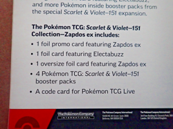 Pokemon 151 Scarlet & Violet Zapdos Ex Collection Box - Image 3