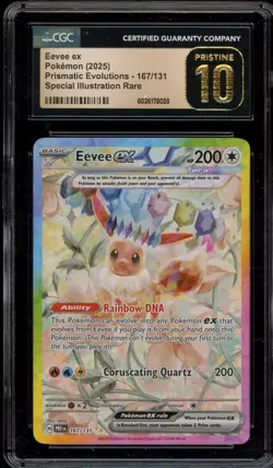 Pokemon Eevee ex Prismatic Evolutions SIR #167 CGC 10 Pristine - Image 1
